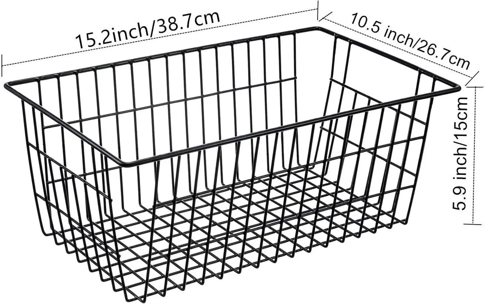 15.2" Metal Wire Baskets for Organizing 6 Pack, Household Pantry Storage...
