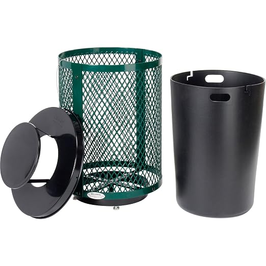 Global Industrial Outdoor Diamond Steel Trash Can - Image 2