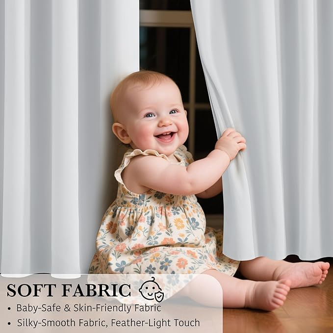 RYB HOME White Blackout Curtains - Image 7