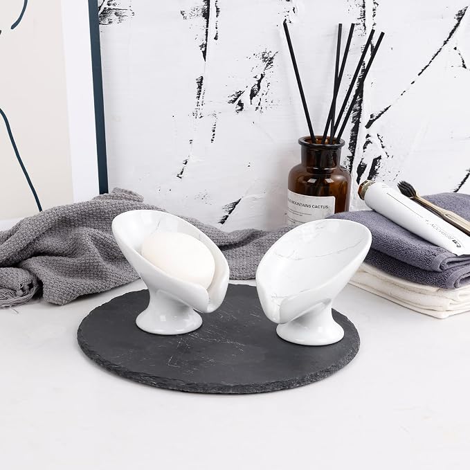 Soap Dish Set, Self Draining Bar Soap Holder - Image 9
