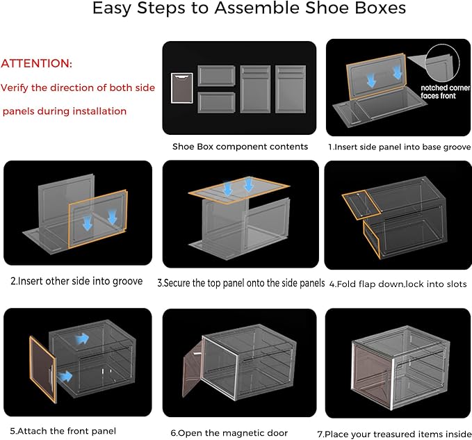 Shoe Storage Boxes Stackable, X-Large Plastic Clear Shoe Organizers - Image 2