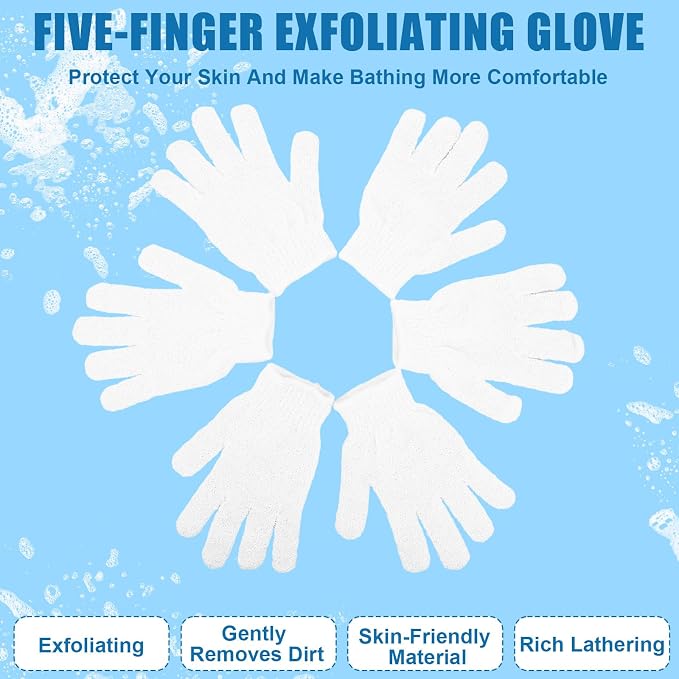 60Pcs Exfoliating Gloves Bulk, Scrub Gloves Exfoliating Body Scrubber Glove - Image 3