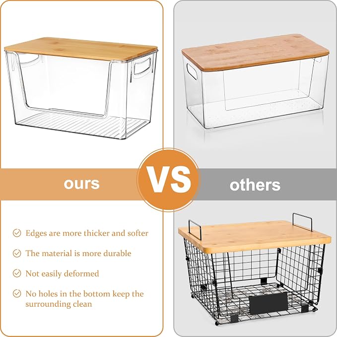 Pantry Organizers Storage, 2 Pack Stackable Kitchen Counter Bins - Image 6