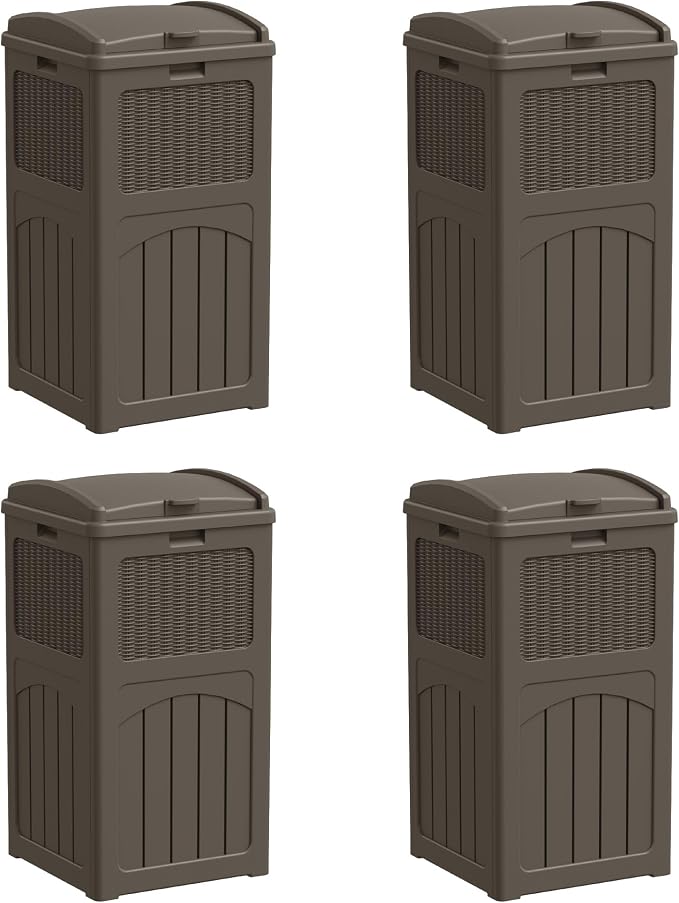 YESHOMY 4 Pack Outdoor Trash Can by SearchallYESHOMY