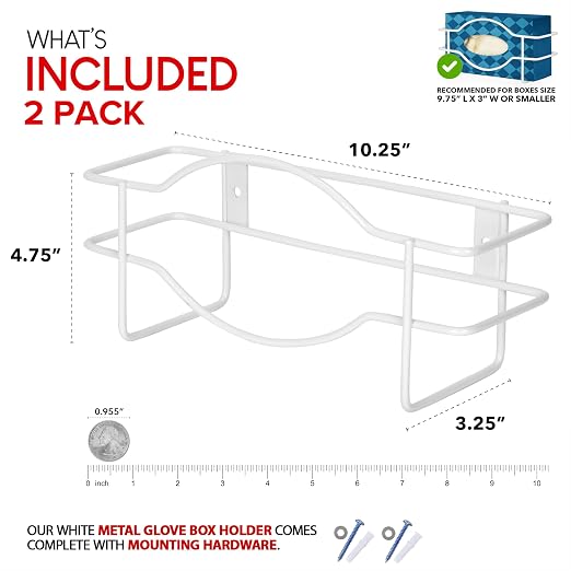 Stock Your Home Tissue Box Shelf, Glove Box Holder Wall Mount, - Image 3