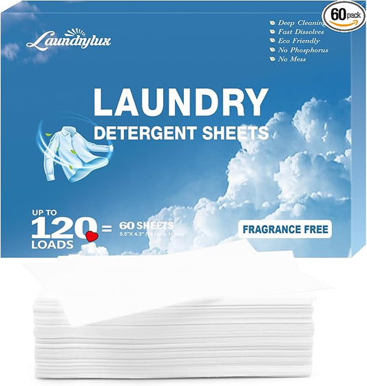 Laundry Detergent Sheet, Eco-Friendly & Hypoallergenic Wash Strips, Natural by LAUNDRYLUX