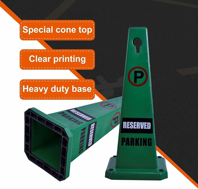 4-Pack 26.5" Caution Cones, 4-Sided Visible Safety Signs - Image 4