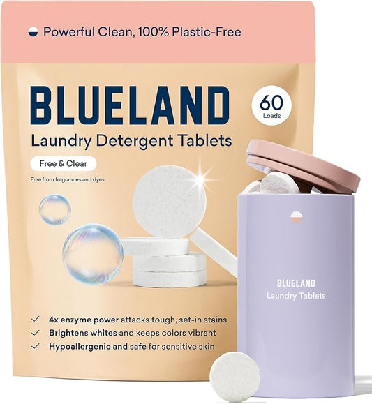 BLUELAND Laundry Detergent Tablets, Starter Set, Plastic-Free Eco-Friendly Pods by BLUELAND