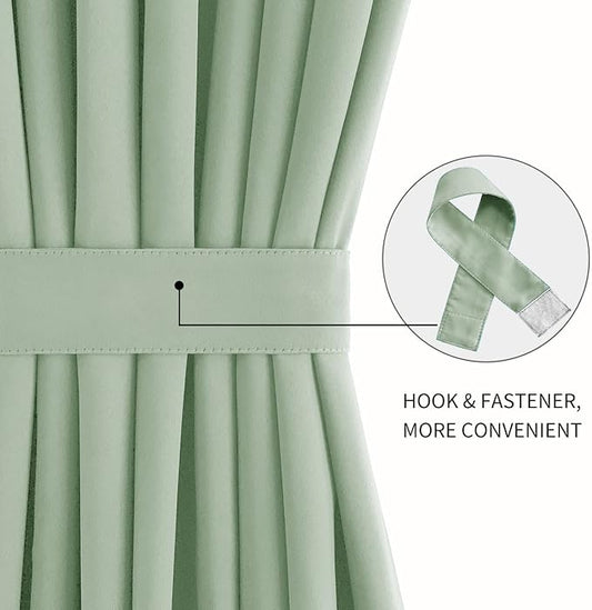 DWCN French Door Curtains – Rod Pocket Thermal Blackout Curtain - Image 2