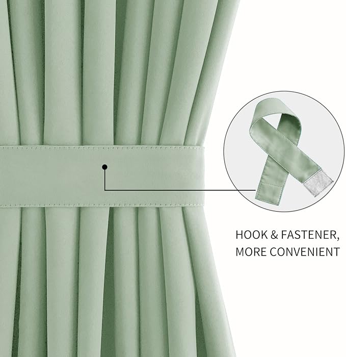 DWCN French Door Curtains – Rod Pocket Thermal Blackout Curtain - Image 2