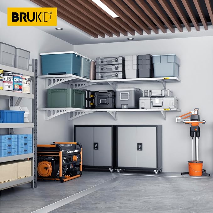 4Pack 1.64x4ft Adjustable Metal Garage Wall Shelving Heavy Duty Garage Storage - Image 7