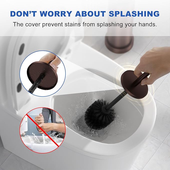 Toilet Brush and Holder Set: 304 Stainless Steel Heavy Duty Toilet Bowl Brush - Image 3