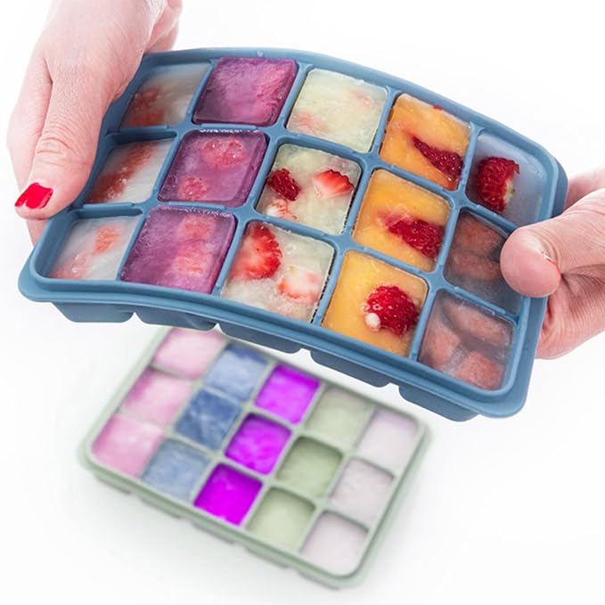 Ice Cube Trays with Silicone Lid, 15 Grid Square Ice Tray Easy Release - Image 3