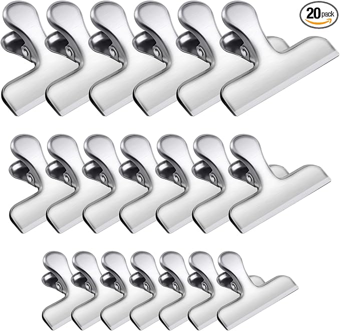 FINDMAG Chip Clips, 20 Pack Stainless Steel Chip Clips, Chip Clips Bag Clips by FINDMAG