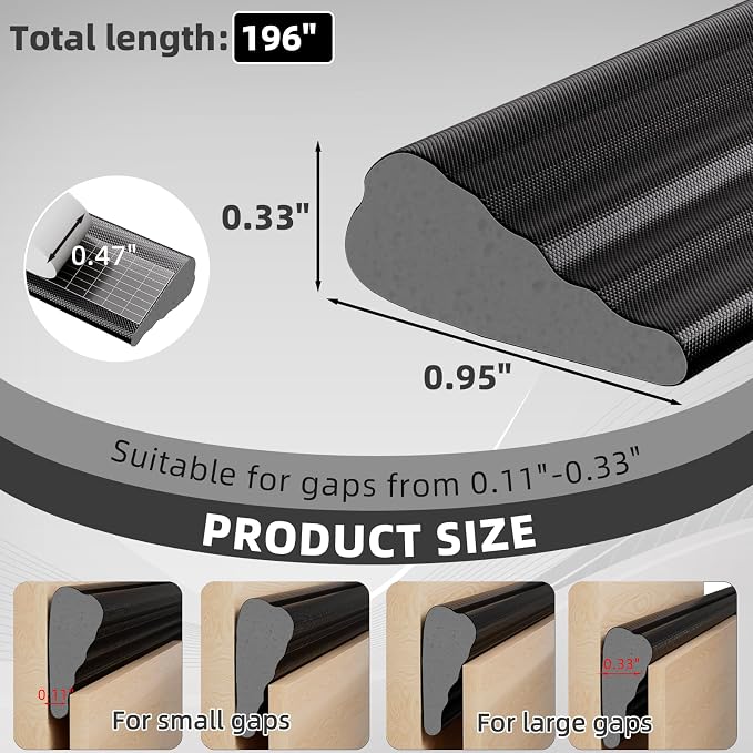 196" Wedge Weather Stripping Door Seal Strip - Image 2
