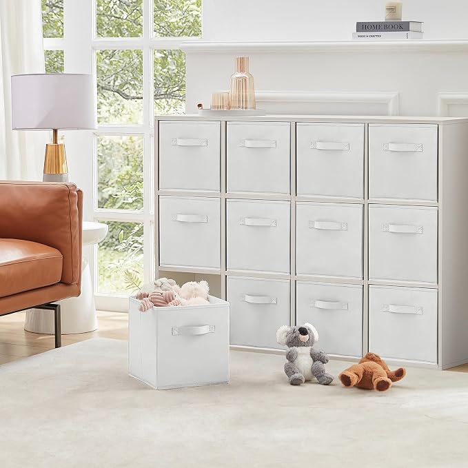 Lifewit 12 Packs Storage Cubes, 11 Inch Cube Storage Bins, Foldable Decorative - Image 7