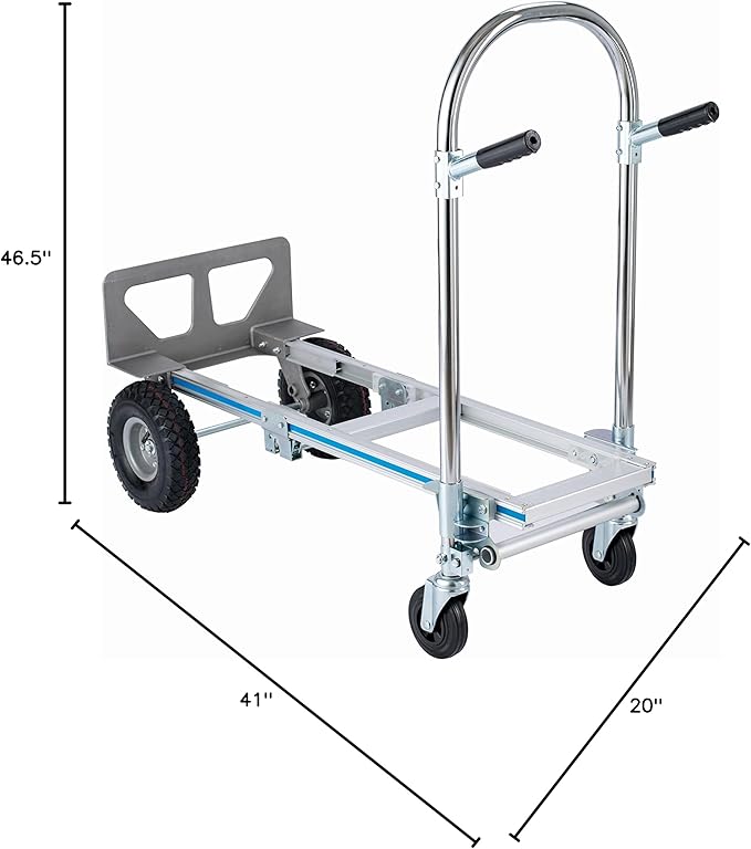 2 in 1 Aluminum Hand Truck Dolly 770lbs Weight Capacity Convertible Hand Truck - Image 8
