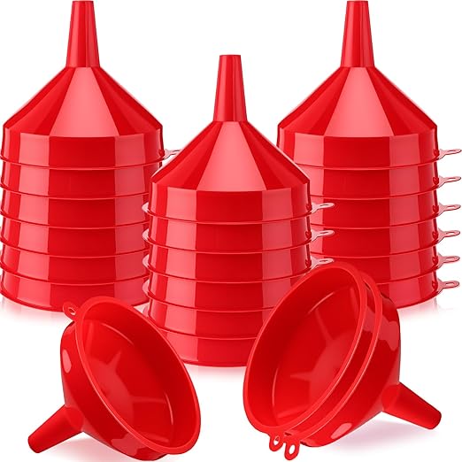 Honeydak 18 Pieces Multi-Purpose Plastic Funnels 4.7 Inch Wide Mouth Funnels by Honeydak