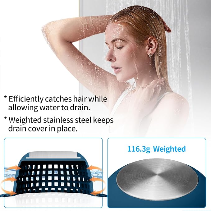 Shower Drain Hair Catcher, Bathtub Drain Cover Foldable Silicone Shower & Tub - Image 4
