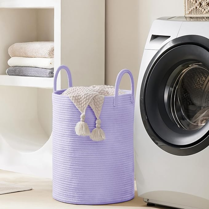 YOUDENOVA Laundry Hamper Basket, Woven 58L Tall Laundry Basket - Image 6