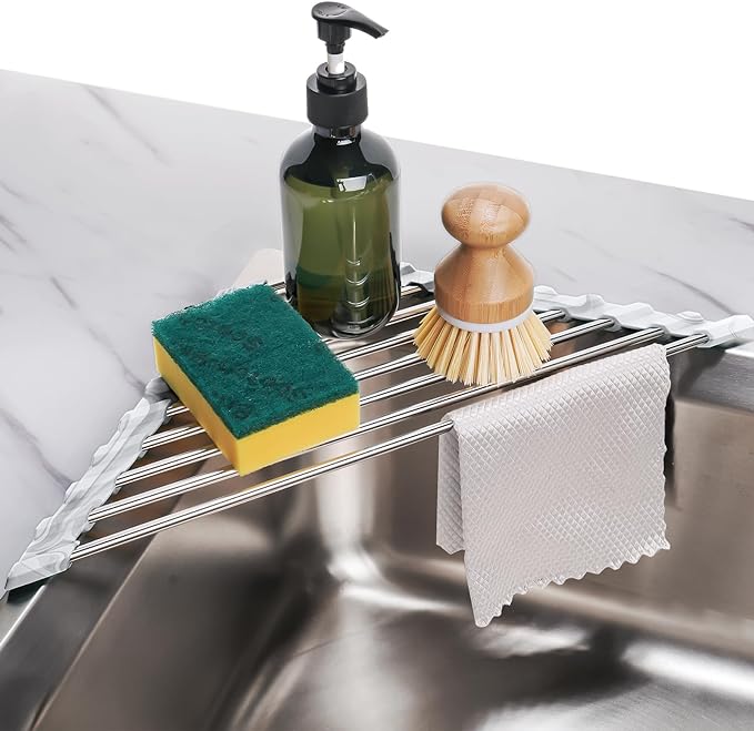 Tomorotec Marble Triangle Roll-Up Dish Drying Rack by Tomorotec