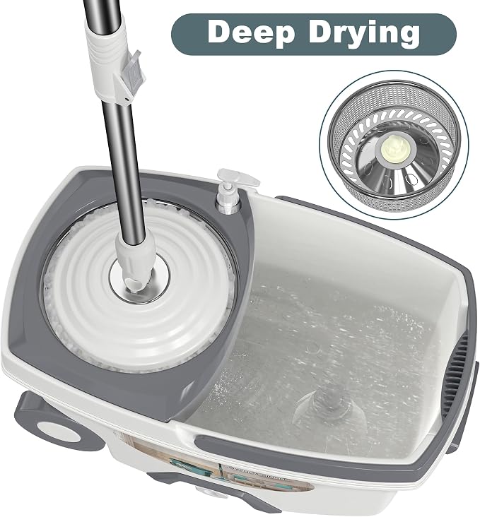 Mop and Bucket with Wringer Set, Spin Mop and Bucket System, Mops - Image 3