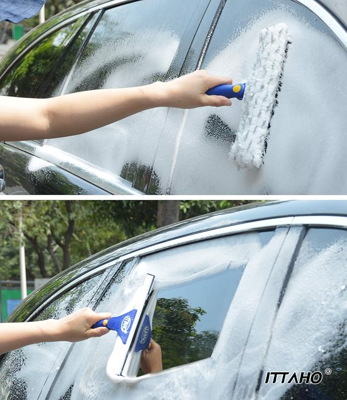 ITTAHO Squeegee for Window Cleaning, Extendable Window Cleaner for Car - Image 4