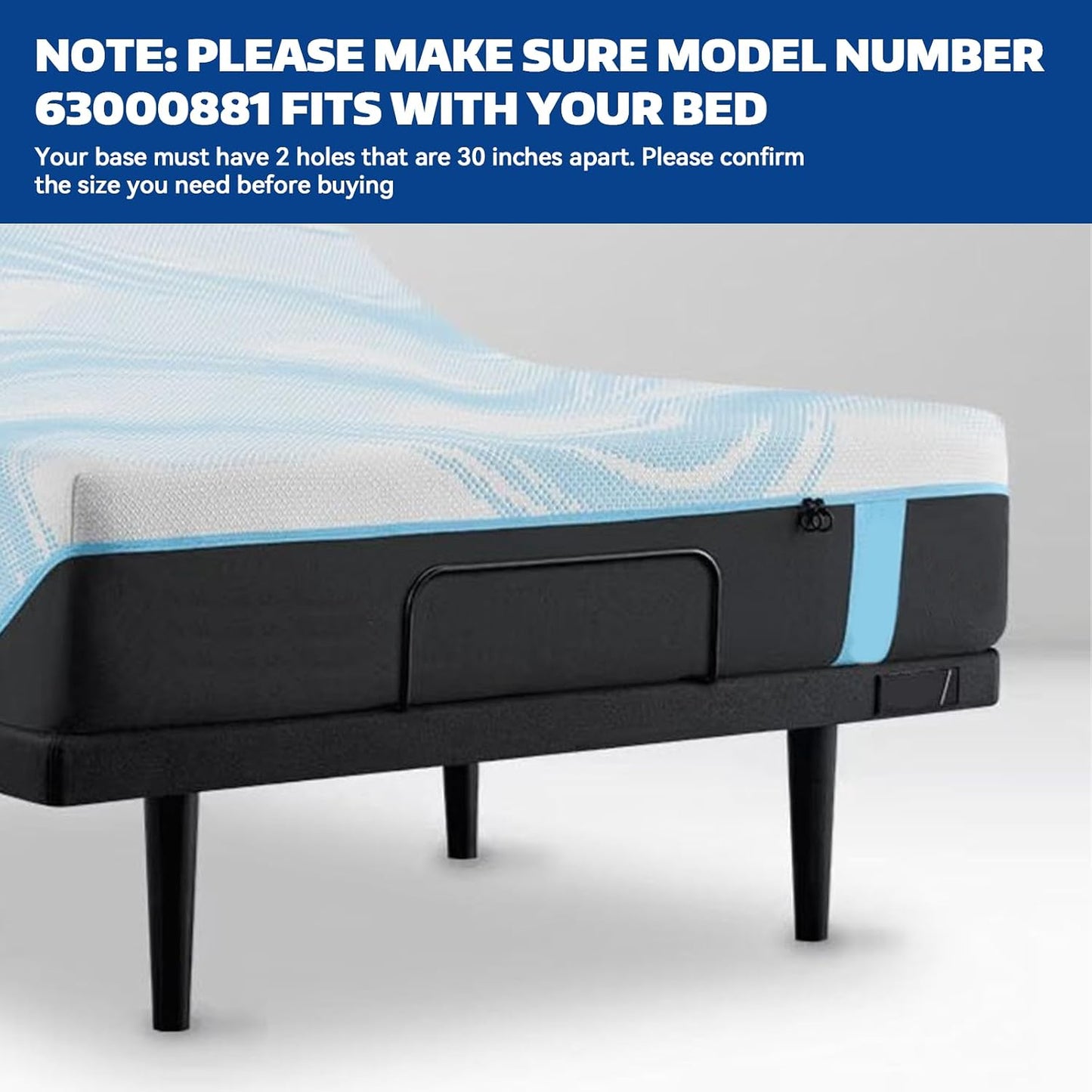 30 inches Across Mattress Retainer Bar Model 63000881 fits Tempur-Pedic Ergo(for King Size Base)，can not be Used for Lifting The Adjustable Bed !