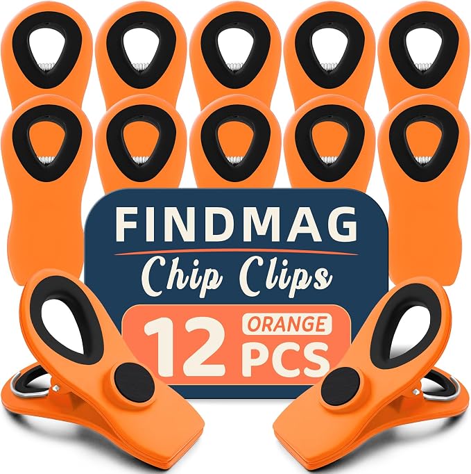 FINDMAG 12 Pack Big Chip Clips, Plastic Snack Clips by FINDMAG