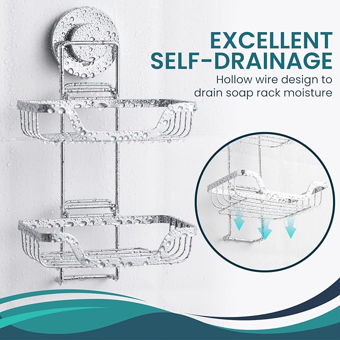 TAILI Double Layer Soap Dish Holder, Bar Soap Tray Suction Cup - Image 7