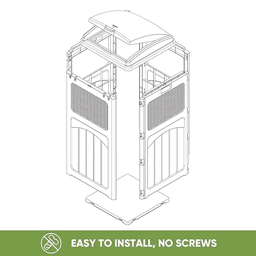 Patiowell 36 Gallon Outdoor Trash Can, Resin Outdoor Garbage Can - Image 6