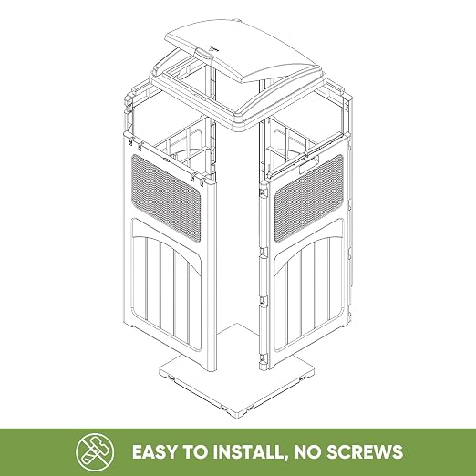 Patiowell 36 Gallon Outdoor Trash Can, Resin Outdoor Garbage Can - Image 6