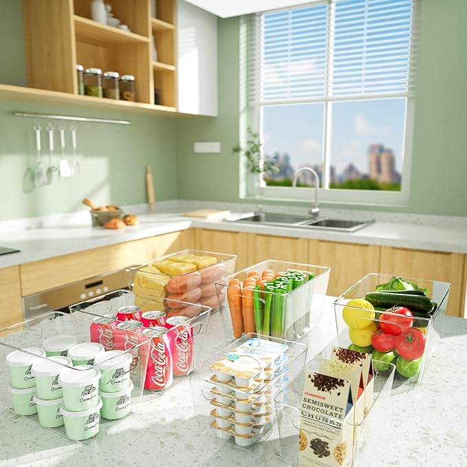 BALEINE Clear Plastic Storage Bins, Pantry Organization, BPA Free Stackable - Image 7