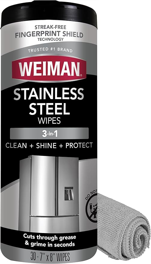 Weiman Stainless Steel Wipes Removes Fingerprints Residue Water Marks and by Weiman