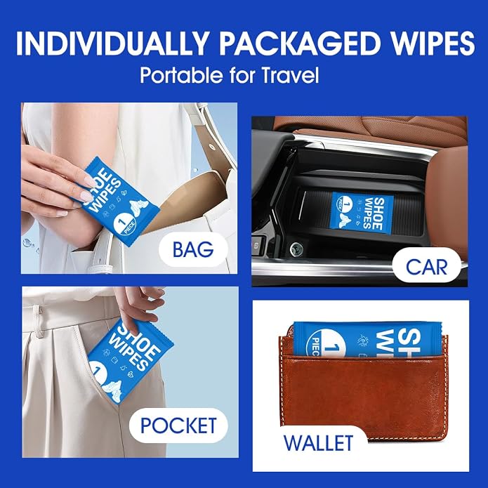 AROIC 50 Pack Shoe Cleaner Wipes, Sneaker Quick Wipes Heavy Duty Stain Removal - Image 7