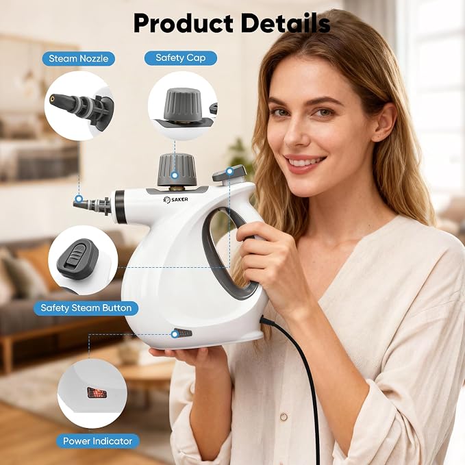 Saker Handheld Steam Cleaner New, Portable Steam Cleaner - Image 5