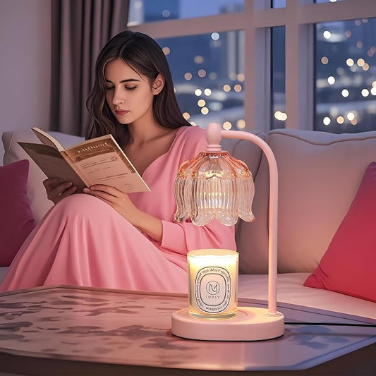Pink Candle Warmer Lamp with Timer and Dimmer, Mother's Day Gifts - Image 2