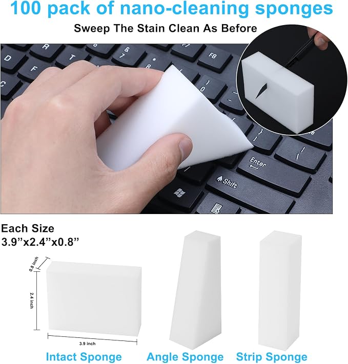 100 Pack Magic Sponge Eraser, Extra Thick and Long Lasting Melamine Cleaning - Image 2