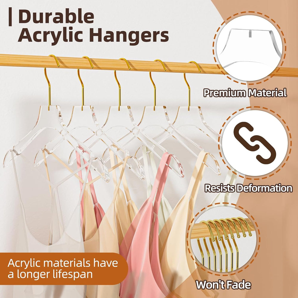 Acrylic Hangers 30 Pack, 15in Crystal Clear Heavy Duty