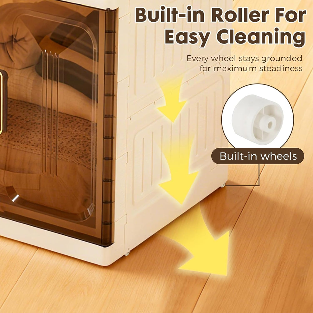 White Plastic folding storage box units, Pet Collapsible Clothes Organizers