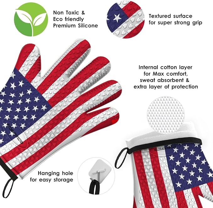 Kitchen perfection XL Silicone Smoker Oven Gloves-Extreme Heat Resistant BBQ - Image 4