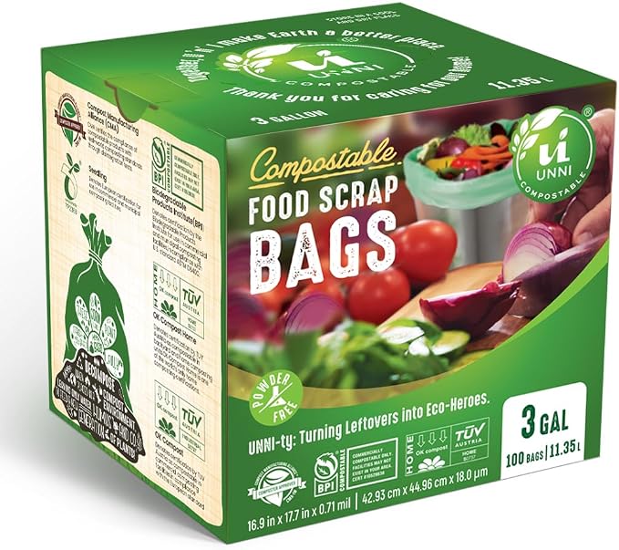 UNNI Compostable Trash Bags, 3 Gallon / 11.35 Liter, Extra Thick 0.71 Mil Small - Image 6