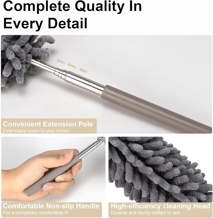 Microfiber Feather Duster for Cleaning, Sheneyron Washable Dusters, - Image 4