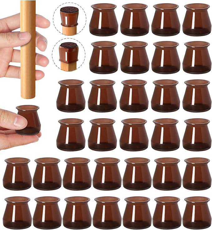 32 Pcs Chair Leg Protectors for Hardwood Floors, Silicone Felt Furniture Leg by OASMU
