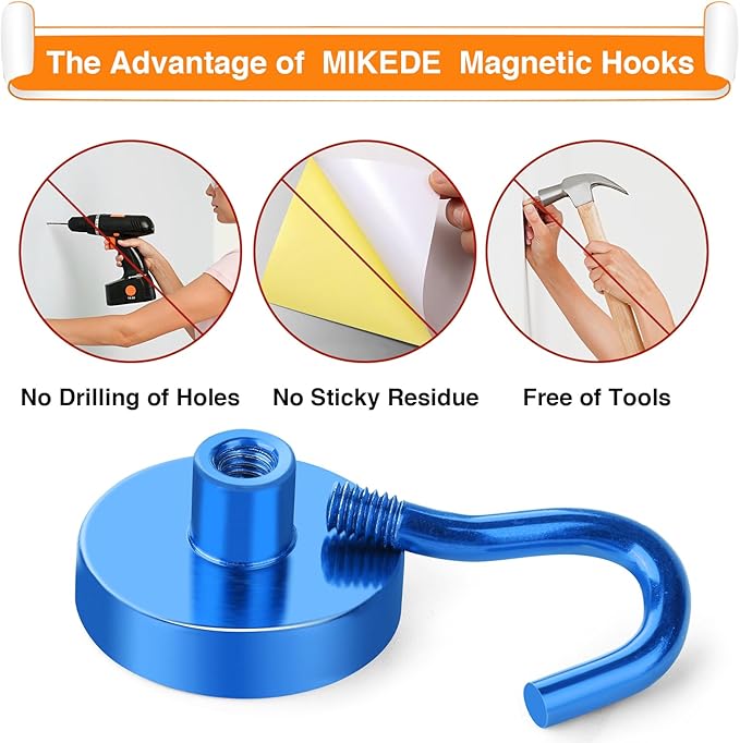 MIKEDE Magnetic Hooks Heavy Duty, 28LB+ Strong Magnets - Image 4
