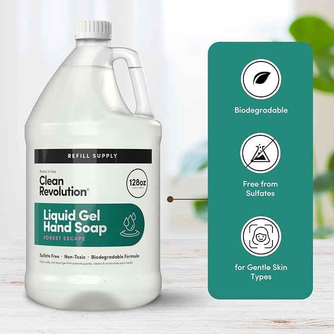 Clean Revolution Liquid Gel Hand Soap, Silky Rich Liquid, Quick Lather - Image 4