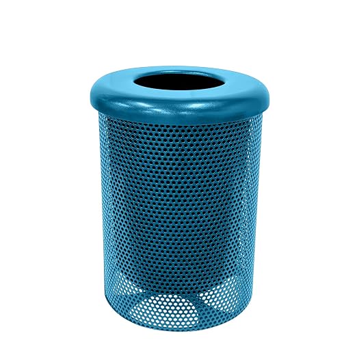 COATEDOUTDOORFURNITURE RFT-P-LBL Heavy Duty Round Trash Receptacle by CoatedOutdoorFurniture