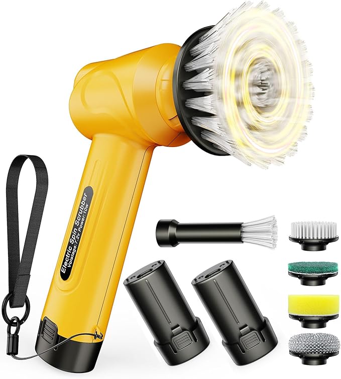qimedo 5000mAh Battery Electric Spin Scrubber Q4, Handheld Scrubber by qimedo