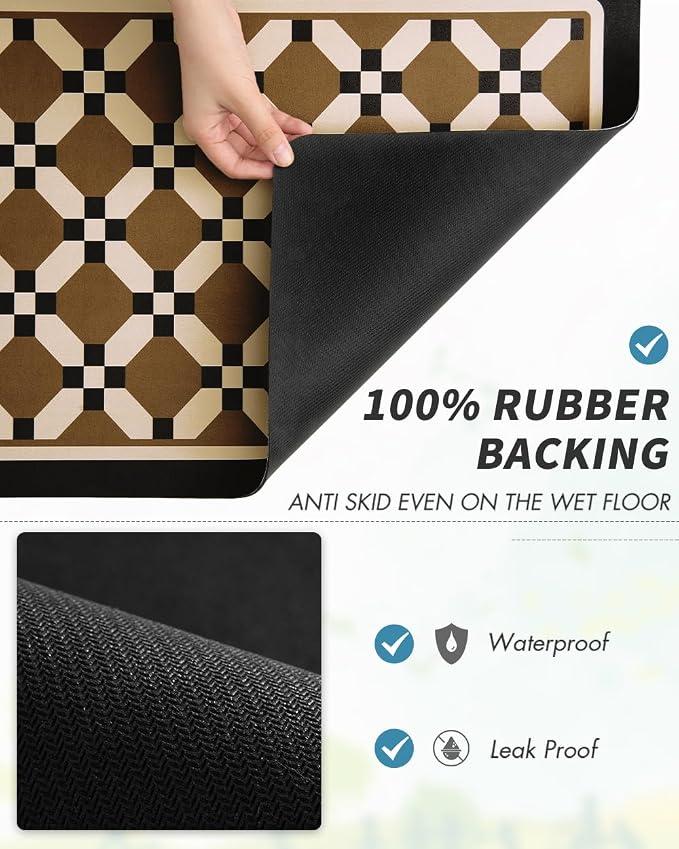 AMOAMI Coffee Mat Hide Stain Rubber Backed Absorbent Dish Drying Mat - Image 5