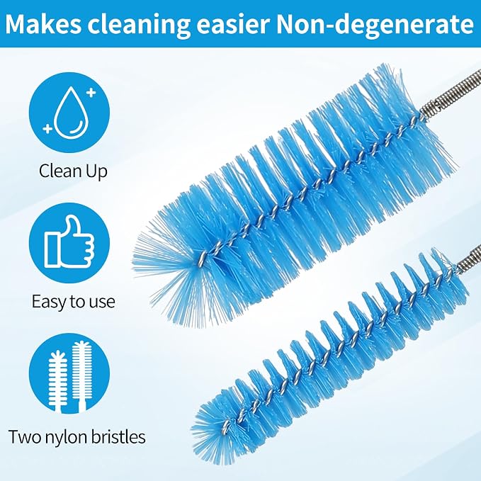 2 Pcs Tube Cleaning Brushes Flexible Long Drain Brush, 67 inch Stainless Steel - Image 4